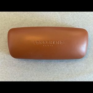 Longchamp Paris Brown Leather Hard Shell Sunglasses Sun Eye Glass Glasses Case